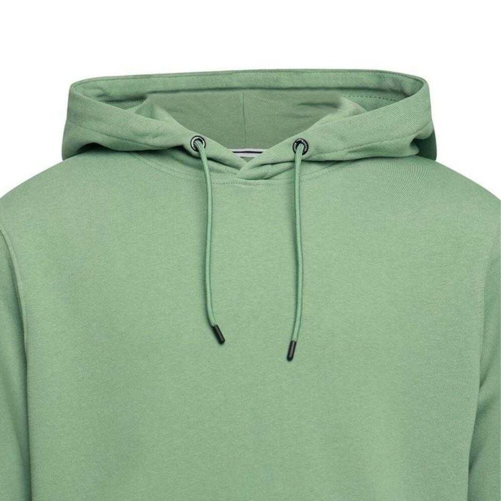 Weekend Offender Mens Yensei Button Drawstring Hoodie / Mid Green - Picture 3 of 4
